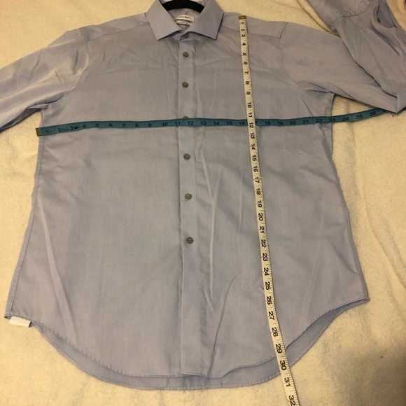 CALVIN KLEIN French Cuff Shirt Men’s Size 16.5 34/35 SlimFit PerformanceNon Iron - Picture 9 of 11